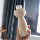 GobekUsa Cute Cat Beverage Bottle for Milk Tea Coffee Juice Portable Drinking Cup