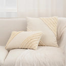 GobekUsa Boho Linen Cotton Pillow Cover with Tassels - Beige Square/Rectangular 45x45cm/30x50cm