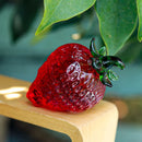 GobekUsa Glass Red Strawberry Figurine Crystal Fruit Miniature Ornament Decor