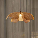GobekUsa Japanese Wicker Petal Chandelier for Tea House Dining, Parlor, Restaurant
