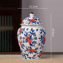 GobekUsa Blue & White Porcelain Tea Pot Sealed Storage Container