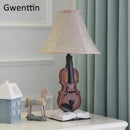 GobekUsa Kids Violin LED Table Lamp for Bedroom - Modern Fabric Stand Light