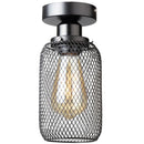 GobekUsa Black Metal Cage Farmhouse Ceiling Light, E27 Base for Hallway, Porch, Bedroom