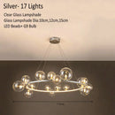 GobekUsa Glass Chandelier Lamp Kitchen Island Hanging Light Black Gold Silver G9 LED
