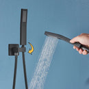 GobekUsa LED Black Wall Mounted Shower Faucet Set with Rainfall Shower Head