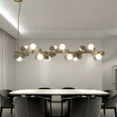 GobekUsa Gold Metal G9 LED Pendant Chandelier with Acrylic Flower Decor
