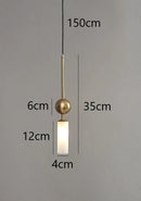Nordic Gold and Black Glass Pendant Light