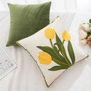 GobekUsa Embroidered Flower Pillowcase Cover for Home, Living Room, Sofa - Nordic Ins Style
