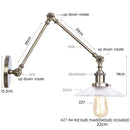 GobekUsa LED Glass Swing Arm Wall Lamps for Bedroom, Bathroom, and Stairway