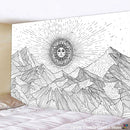 GobekUsa Black & White Stars Mandala Tapestry - Home Decor