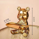 GobekUsa Bear Doll Storage Tray Piggy Bank Snacks Makeup Key Holder Home Decor Accessory
