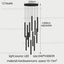 GobekUsa Cylindrical LED Staircase Chandelier Suspension Light - Modern Villa Water Pipe Fixture