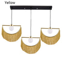 GobekUsa Coloured Tassel Glass Ball Pendant Light for Boho Minimalist Style Bedroom & Restaurant