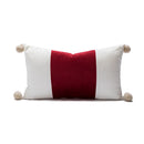 GobekUsa Christmas Bow Patchwork Velvet Pillow Cover Set for Festive Home Decor