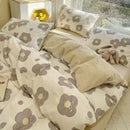 GobekUsa Double-Sided Floral Print Cotton Bedding Set - Queen Size Soft Duvet Cover Set