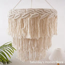 GobekUsa Boho Macrame Ceiling Pendant Light Cover for Home Bedroom Chandeliers