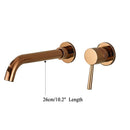 GobekUsa Gold Brass Bathroom Faucet with Modern Lever Handle, Wall Mount Sink Tap