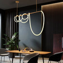 GobekUsa Gold Black LED Chandelier Modern Minimalist Pendant for Home Decor Lighting