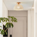GobekUsa LED Wicker Wood Ceiling Lights Modern Style Hallway Nordic Luminaria