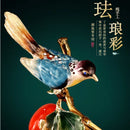 GobekUsa Chinese Enamel Persimmon Ruyi Ornament for Living Room Wine Cabinet Décor