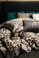 GobekUsa Egyptian Cotton Leopard Print Luxury Bedding Set, Silky Soft Bed Sets