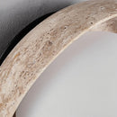 GobekUsa LED Wall Light: Nordic Modern Design with White Glass & Yellow Travertine Wood
