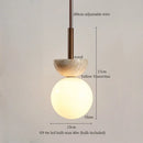 GobekUsa Yellow Travertine LED Pendant Lights for Kitchen Island Bedroom Dining Table