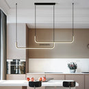 GobekUsa LED Chandelier: Modern Black Gold Dimmable Lighting for Dining Room, Kitchen Table