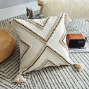 GobekUsa Geometric Embroidery Cushion Cover with Tassel, Home Decor Pillowcase, Various Sizes