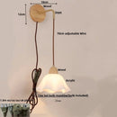 GobekUsa Adjustable LED Wall Light Fixture with Ceramic Wood Base for Home Decor