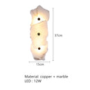 GobekUsa Elegant Marble LED Wall Sconce, Copper Finish, Art Deco Style