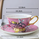 GobekUsa Cartoon Bird Pattern Ceramic Cup & Saucer Set for Dining Table and Coffee Mug