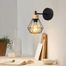 GobekUsa Black Wooden Wall Light Modern E27 LED Sconce Living Room Decor