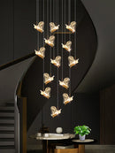 GobekUsa Crystal Chandelier: Modern Luxury Pendant Lights for Living Room, Staircase, Villa