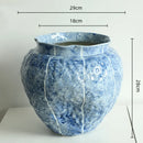 GobekUsa Blue Ceramic Vase Hydroponic Terrarium Flowerpot Decoration Home Flower Vase