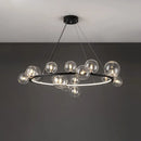 GobekUsa Clear Glass LED Chandelier: Modern Nordic Hall Parlor Lighting Fixture