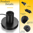 GobekUsa Black Metal Lamp Base with Switch & Plug for E26 E27 Bulbs