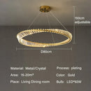 GobekUsa Gold LED Crystal Pendant Chandelier for Luxury Living Dining Room LightingDécor