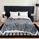 GobekUsa Leaf Jacquard Double-Layer Flannel Blanket for Sofa and Bed