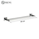 GobekUsa Black Bathroom Set: Towel Holder, Paper Holder, Gold Rod, Robe Hook - Stainless Steel Accessories