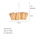 GobekUsa Creamy White Fabric Pendant Light for Dining Room, Handmade Nordic Minimalism Design