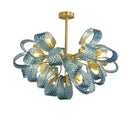 GobekUsa Blue Queen Crystal Glass LED Ceiling Chandelier - Elegant Lighting Fixture for Living Room