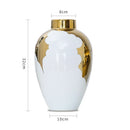 GobekUsa Gold & White Ceramic Vase for Stylish Home Décor and Flower Display