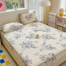 GobekUsa Cool Silk Latex Fitted Sheet Set with Pillowcases, Summer Ice Silk, Single Double Bed