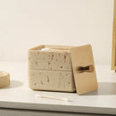 GobekUsa Double Decker Jewelry Organizer with Natural Stone, 2 in 1 Floss Box & Bathroom Ornament