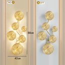 GobekUsa Gold Flower Copper Frame Wall Sconce for Hotel Dining Room Lighting