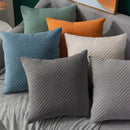 GobekUsa Blue Wave Crimping Quilted Cushion Cover for Home Sofa Bed Decor