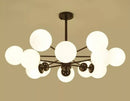 GobekUsa Adjustable Ball Glass Lustre Chandelier for Living, Dining, Bedroom Lighting