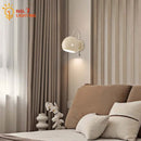 GobekUsa Cream Wind LED Wall Lamp, Rotatable Minimalist Iron Art Sconces for Bedroom & Living Room
