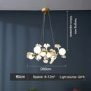 GobekUsa LED Gingko Leaf Branch Ceiling Chandelier Modern Living Room Bedroom Light